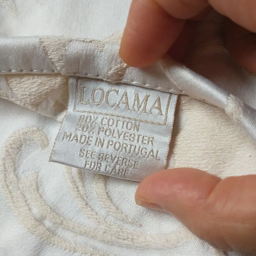 Locama Pillow Sham Cover Standard Cream Floral Jacquard Victoria French Portugal